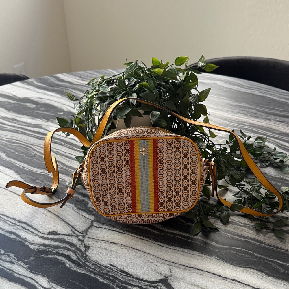 Tory Burch Patterned Crossbody Bag - yellow and like new